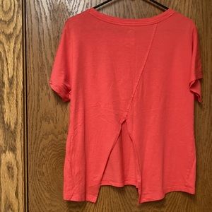Coral Athletic Split Back T-shirt